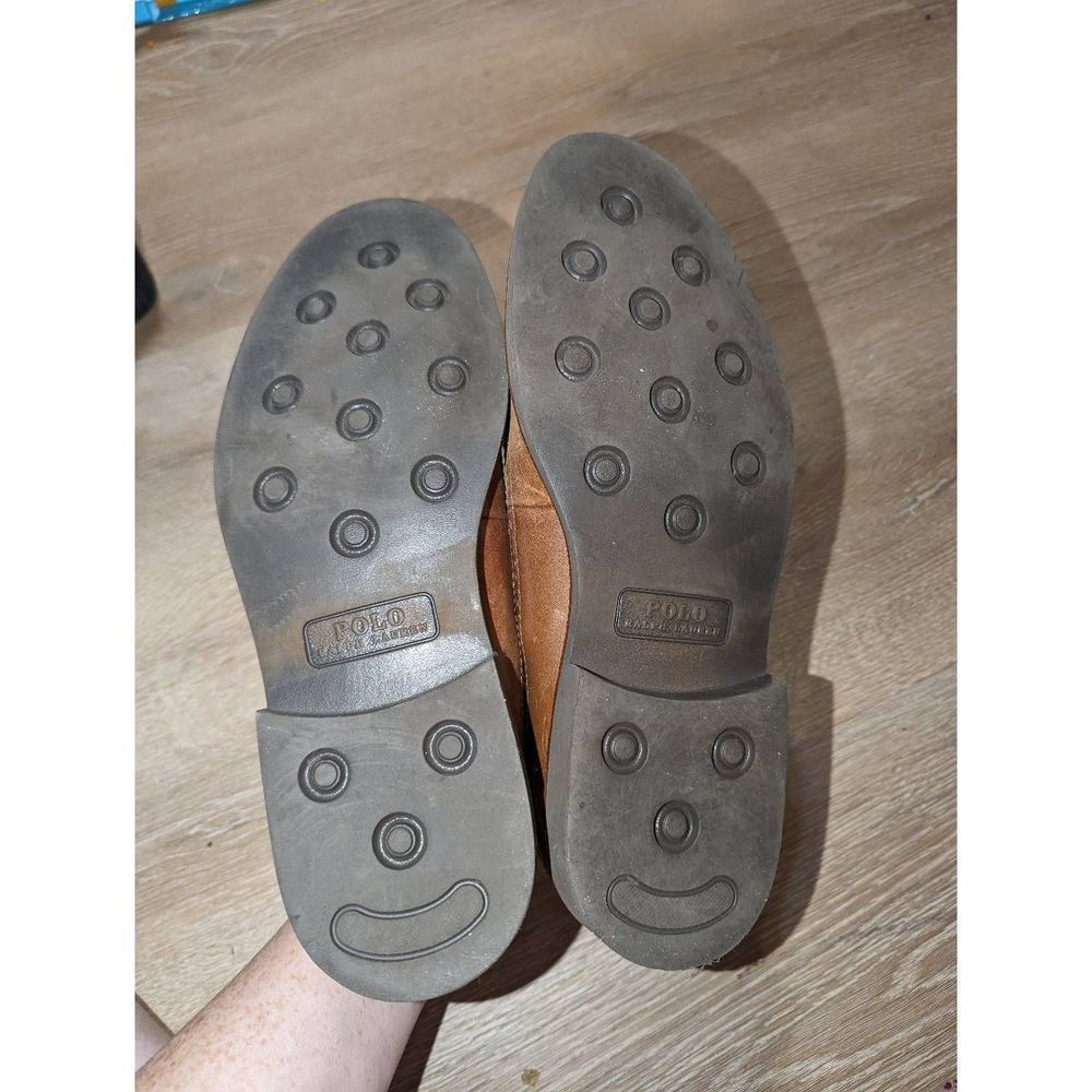 Polo Ralph Lauren Mens Torringtons 120 Oxford Dress Shoes Beige Leather 10.5D - Picture 6 of 13